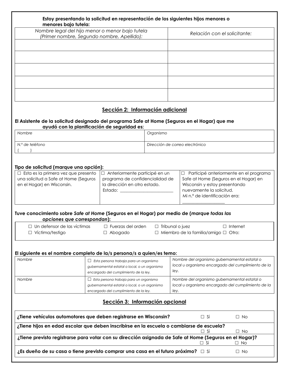 Seguros En El Hogar Solicitud - Wisconsin (Spanish), Page 3