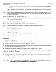 Instructions for Form F-01188 Financial Need Statement - Wisconsin Adult Cystic Fibrosis Program - Wisconsin, Page 4