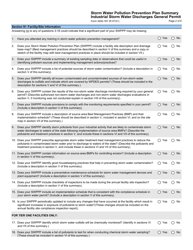 Form 3400-167 Storm Water Pollution Prevention Plan Summary - Industrial Storm Water Discharges General Permit - Wisconsin, Page 2