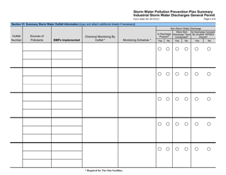 Form 3400-167 Storm Water Pollution Prevention Plan Summary - Industrial Storm Water Discharges General Permit - Wisconsin, Page 4