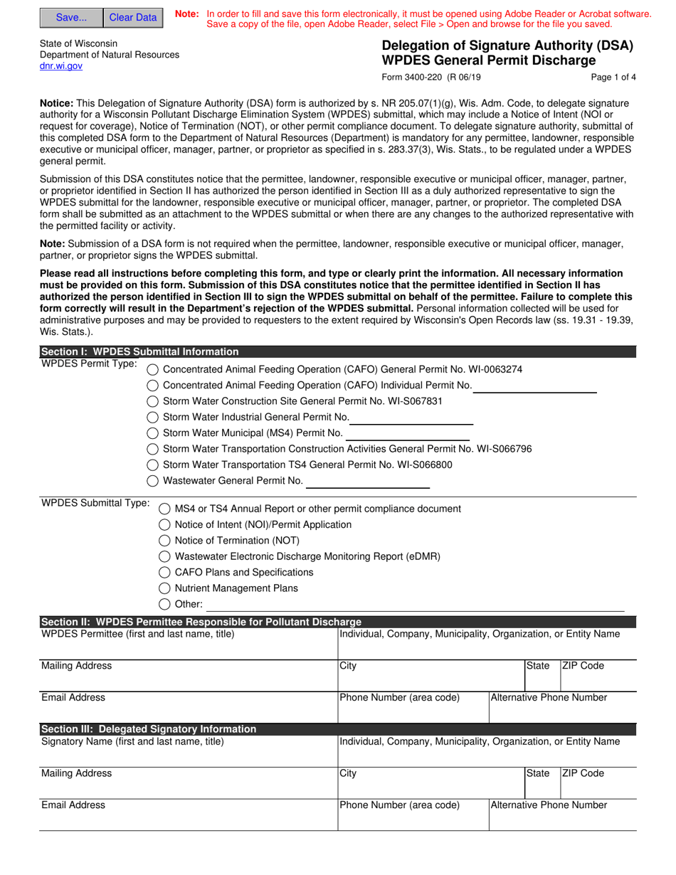 Form 3400-220 - Fill Out, Sign Online and Download Fillable PDF ...