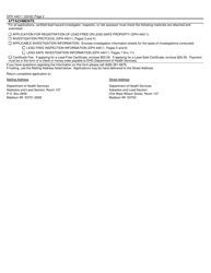 Form F-44011 Application for Registration of Lead-Free or Lead-Safe Property - Wisconsin, Page 2