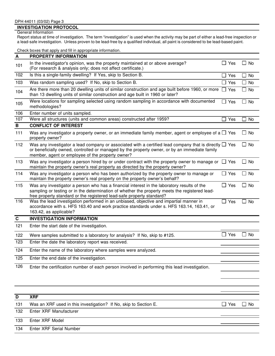 Form F-44011 Application for Registration of Lead-Free or Lead-Safe Property - Wisconsin, Page 3