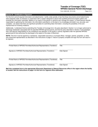 Form 3400-222 Transfer of Coverage (Toc) - Wpdes General Permit Discharge - Wisconsin, Page 2