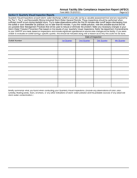 Form 3400-176 Annual Facility Site Compliance Inspection Report (Afsci) for Storm Water Discharges Associated With Industrial Activity Under Wisconsin Pollutant Discharge Elimination System (Wpdes) Permit - Wisconsin, Page 4