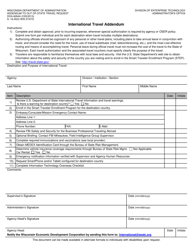 Document preview: Form DOA-6264A International Travel Addendum - Wisconsin