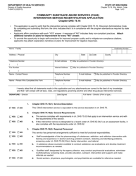 Document preview: Form F-00473 Community Substance Abuse Services (Csas) Intervention Service Recertification Application - Wisconsin