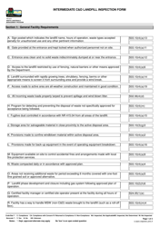 Document preview: Intermediate C&d Landfill Inspection Form - Wisconsin