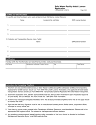 Form 4400-088 &quot;Solid Waste Facility Initial License Application&quot; - Wisconsin, Page 2