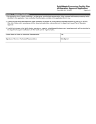 Form 4400-324 Solid Waste Processing Facility Plan of Operation Approval Application - Wisconsin, Page 6