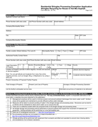 Form 4400-303 Residential Shingles Processing Exemption Application - Shingles Recycling for Reuse in Hot Mix Asphalt - Wisconsin, Page 3