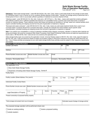 Form 4400-287 Solid Waste Storage Facility Plan of Operation Application - Wisconsin, Page 2