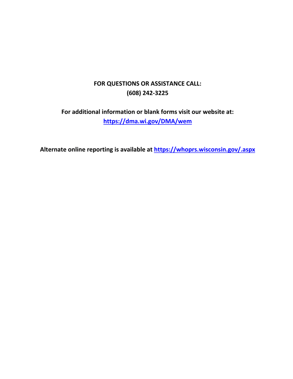 DMA Form 1125B Wisconsin Batch Plant Emergency Response  Hazardous Chemical Report - Wisconsin, Page 6