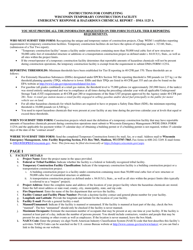 Form DMA1125 A Wisconsin Temporary Construction Facility Emergency Response &amp; Hazardous Chemical Report - Wisconsin, Page 3