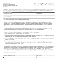 Form 4400-060 Wood Burning Exemption Application - Wisconsin