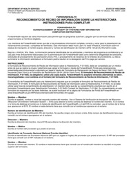 Document preview: Instrucciones para Formulario F-01160 Reconocimiento De Recibo De Informacion Sobre La Histerectomia - Wisconsin (Spanish)