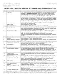 Instructions for Form F-00202 Individual Service Plan - Community Recovery Services (Crs) - Wisconsin