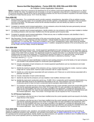 Form 4530-102 Air Pollution Control Permit Application - Source and Site Descriptions - Wisconsin, Page 4