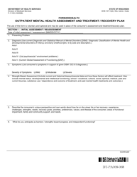 Form F-11103 Outpatient Mental Health Assessment and Treatment/Recovery Plan - Wisconsin