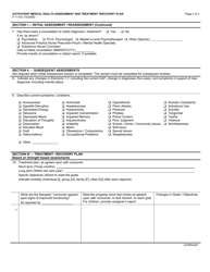 Form F-11103 Outpatient Mental Health Assessment and Treatment/Recovery Plan - Wisconsin, Page 2