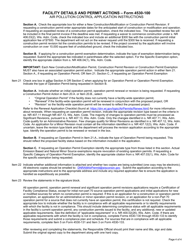 Form 4530-100 Air Pollution Control Permit Application - Facility Details and Permit Actions - Wisconsin, Page 4