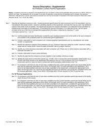 Form 4530-102A Air Pollution Control Permit Application - Source Description - Supplemental - Wisconsin, Page 2