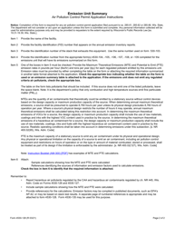 Form 4530-128 Air Pollution Control Permit Application - Criteria Pollutant Emission Unit Summary - Wisconsin, Page 2