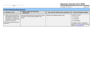 Form 4530-179 Registration Operation Permit (Rop) Annual Monitoring Summary and Checklist - Wisconsin, Page 19