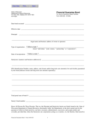 Document preview: Form 4430-023 Financial Guarantee Bond for Use by Hazardous Waste Facilities - Wisconsin