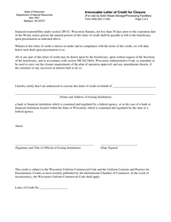Form 4400-254 Irrevocable Letter of Credit for Closure - Wisconsin, Page 2