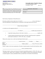Form 4400-081 Irrevocable Letter of Credit for Closure - Wisconsin
