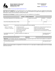 Document preview: Form PI-1622-ADMIN District Request for One-Year Administrator License - Wisconsin