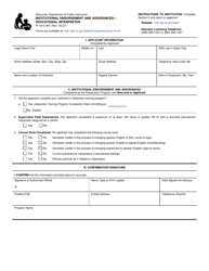 Document preview: Form PI-1612-INT Institutional Endorsement and Assurances - Educational Interpreter - Wisconsin