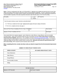 Form 8700-357 Environmental Improvement Fund (Eif) Green Project Reserve (Gpr) - Wisconsin