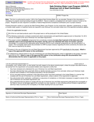 Document preview: Form 8700-356 American Iron & Steel Certification - Safe Drinking Water Loan Program (Sdwlp) - Wisconsin