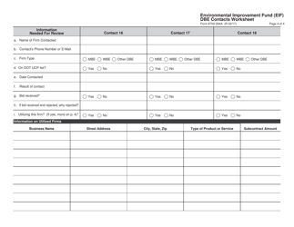 Form 8700-294A Dbe Contacts Worksheet - Environmental Improvement Fund (Eif) - Wisconsin, Page 4