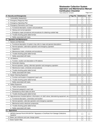 Form 8700-310 Wastewater Collection System Operation and Maintenance Manual Certification Checklist - Wisconsin, Page 3