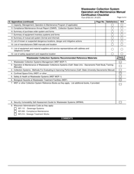 Form 8700-310 Wastewater Collection System Operation and Maintenance Manual Certification Checklist - Wisconsin, Page 4
