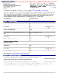 Document preview: Form 8700-382 Application for Private Lead Service Line (Lsl) Replacement Project Funding - Safe Drinking Water Loan Program (Sdwlp) - Wisconsin