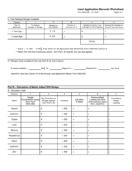 Form 3400-056 Land Application Records Worksheet - Wisconsin, Page 2