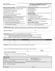 Form 8500-162 Instructor Training Record and Application for Volunteer Safety Instructors - Wisconsin, Page 2