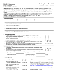 Document preview: Form 3400-059 Sanitary Sewer Submittal - Wisconsin