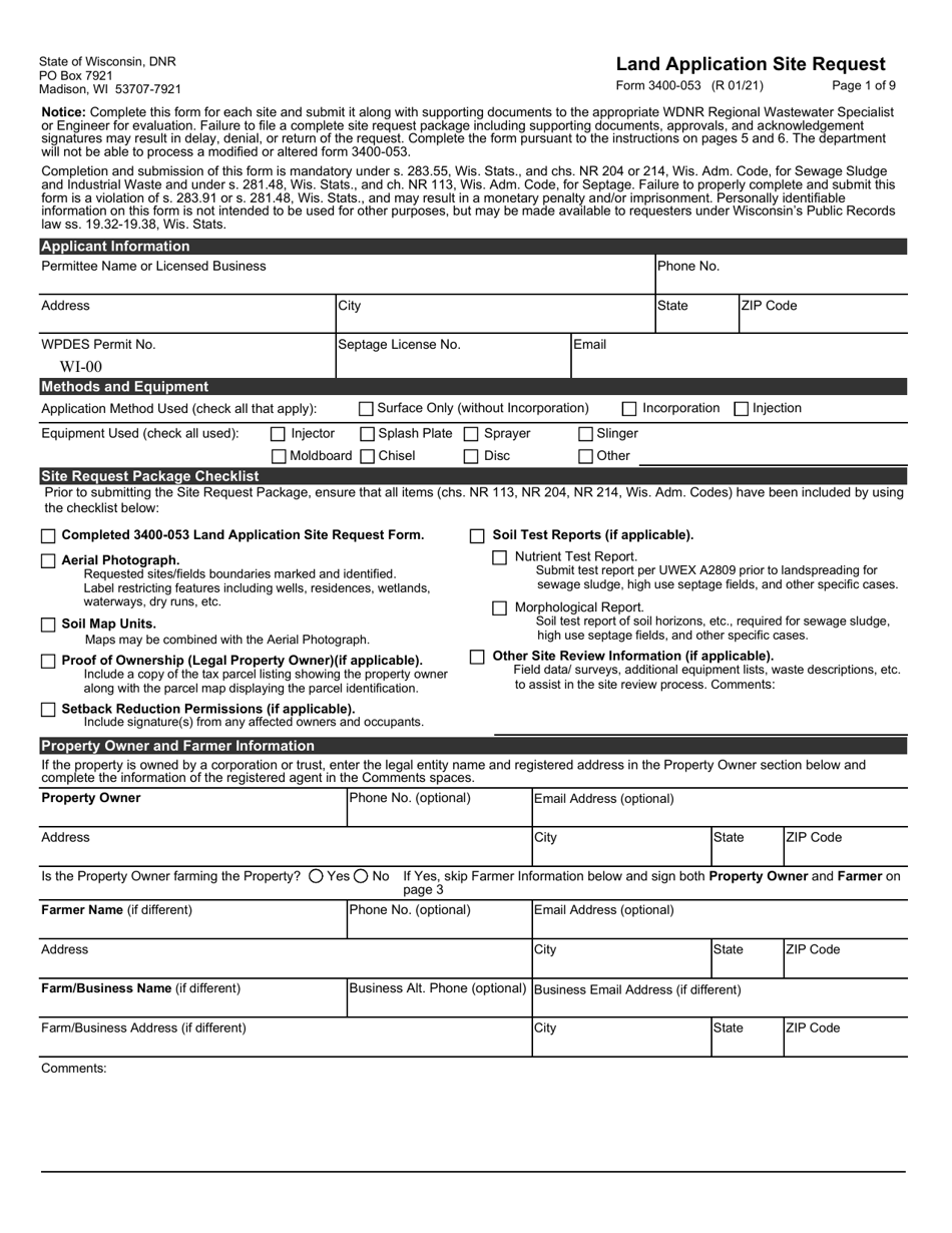 Form 3400-053 - Fill Out, Sign Online and Download Fillable PDF ...