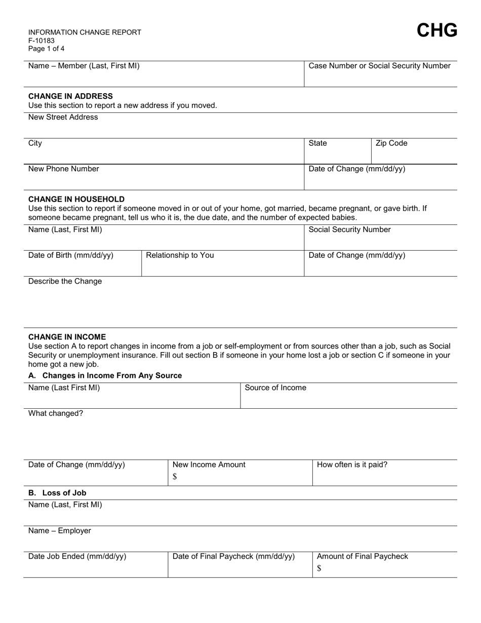 Form F-10183 Information Change Report - Wisconsin, Page 2