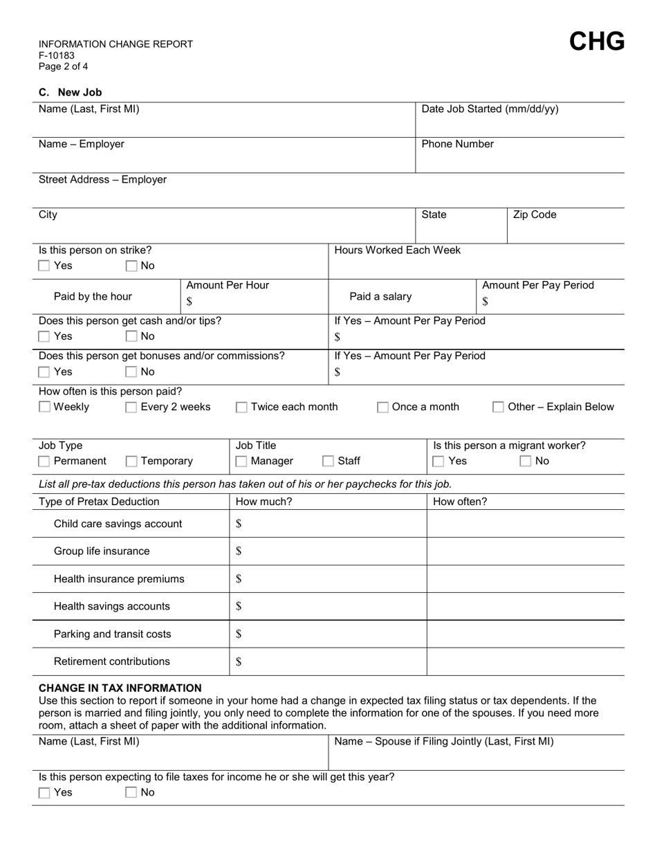 Form F-10183 Information Change Report - Wisconsin, Page 3