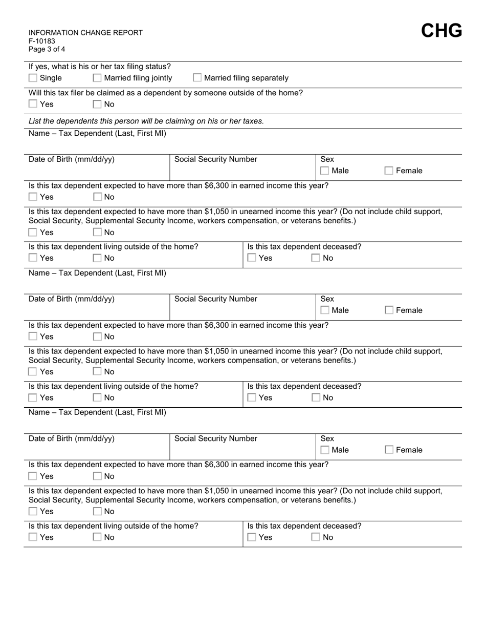 Form F-10183 Information Change Report - Wisconsin, Page 4