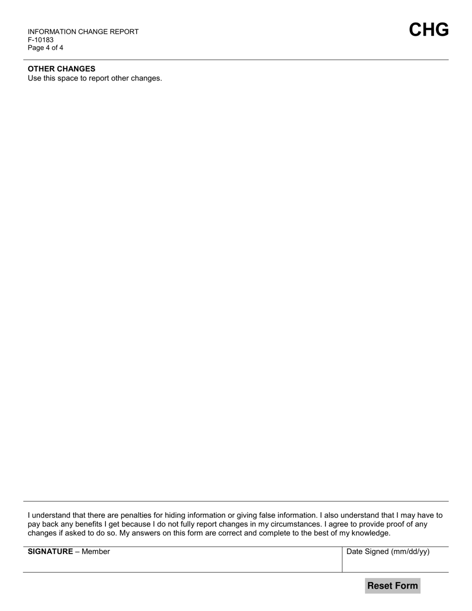 Form F-10183 Information Change Report - Wisconsin, Page 5