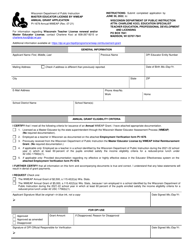 Document preview: Form PI-1679-ANNUAL-WMEAP Master Educator License by Wmeap Annual Grant Application - Wisconsin