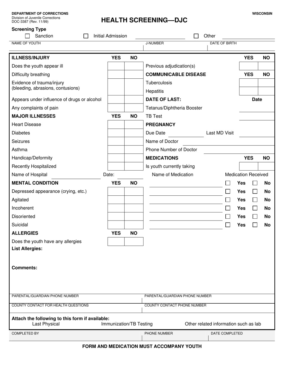 Form DOC-3387 - Fill Out, Sign Online and Download Printable PDF ...