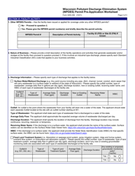 Form 3400-256 Wisconsin Pollutant Discharge Elimination System (Wpdes) Permit Pre-application Worksheet - Wisconsin, Page 2